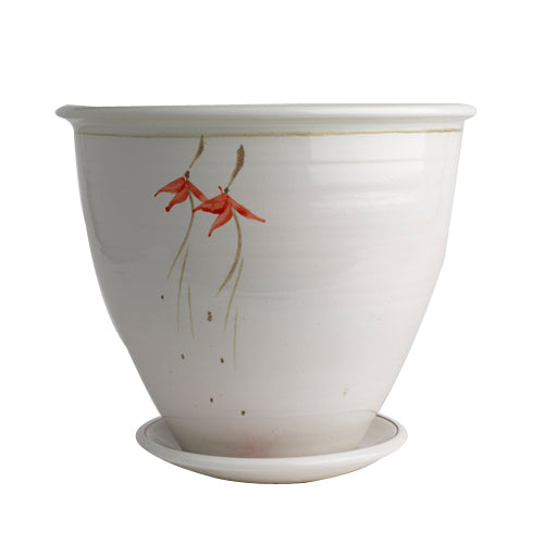 Flower Pot & Plate (325S) Louis Mulcahy Pottery