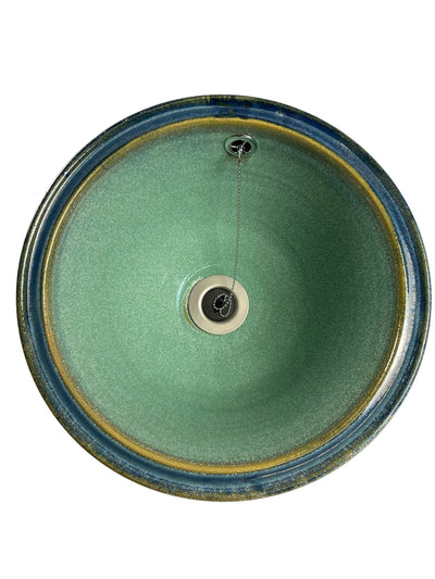 P2 Lg Wash Hand Basin (Double Glaze) (5011GR2_3) Louis Mulcahy Pottery