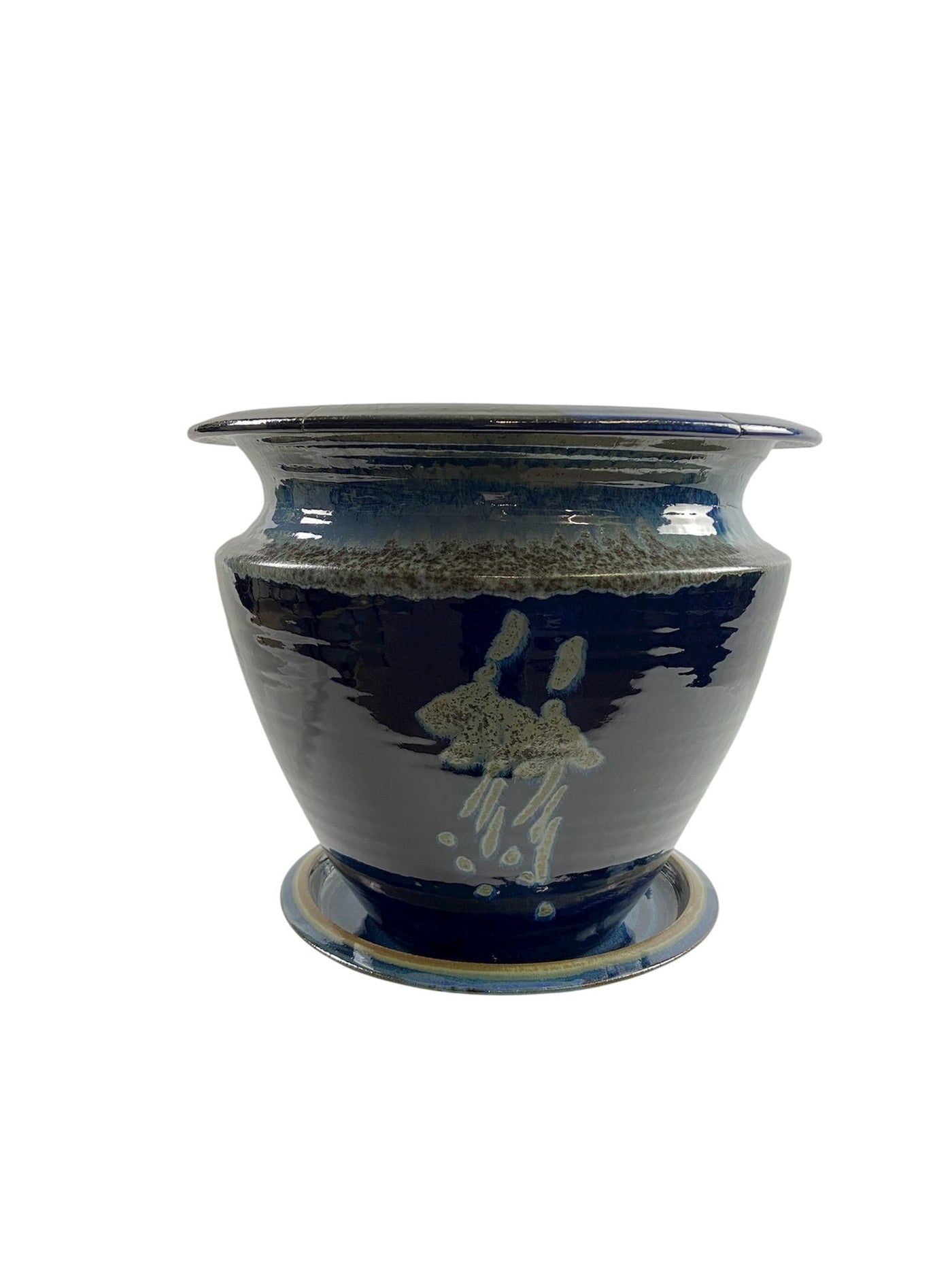 P2 Flower Pot & Plate (318SNV2_1) Louis Mulcahy Pottery