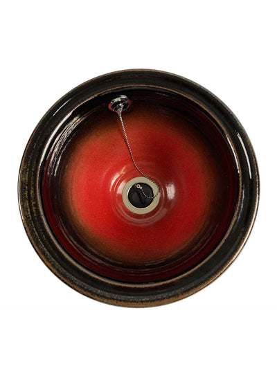 P3 Sm Wash Hand Basin (Double Glaze) (5013RU3_30) Louis Mulcahy Pottery